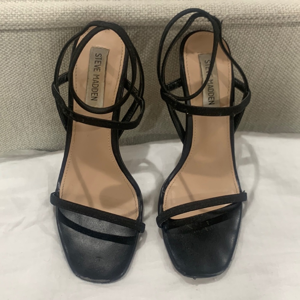 Steve Madden black strappy heels